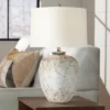 360 Lighting Astaire 27" Tall Urn Jar Farmhouse Rustic Table Lamp Weathered Vintage Finish Single White Shade Living Room Bedroom Bedside Nightstand -360 Lighting GUEST 2a249b12 c179 44ac adfb 61dde9d857a1