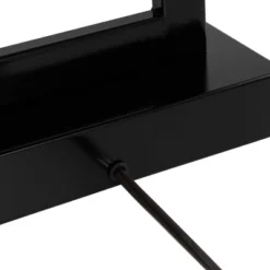 360 Lighting Modern Table Lamp With USB And AC Power Outlet 30" Tall Black Metal White Rectangle Shade For Living Room Bedroom House -360 Lighting GUEST 2a9a6010 3b7d 4112 9a1e 9996a19efed7