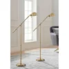 360 Lighting Dawson Traditional 55" Tall Standing Floor Lamps Set Of 2 Lights Boom Arm Pharmacy Adjustable Gold Metal Antique Brass Finish Living Room