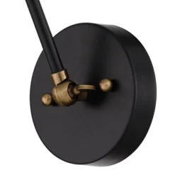 360 Lighting Wray Modern Industrial Wall Lamp Black Brass Hardwire 6" Light Fixture Adjustable Cone Shade For Bedroom Bathroom Reading Living Room -360 Lighting GUEST 2b5262cc e57a 45b3 853e 5b8b8a5a98c5
