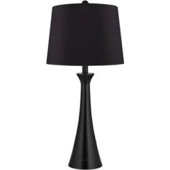 360 Lighting Karl Modern Table Lamps 28 1/4" Tall Set Of 2 Black Metal With USB And AC Power Outlet In Base Faux Silk Shade For Bedroom House Home 16 360 Lighting Karl Modern Table Lamps 28 1/4" Tall Set Of 2 Black Metal With USB And AC Power Outlet In Base Faux Silk Shade For Bedroom House Home -360 Lighting GUEST 2bcf0315 1187 4c8a a948 3a77ece6e193