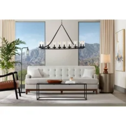 360 Lighting Mid Century Modern Table Lamp 24" High Walnut Faux Wood Brown Off White Linen Drum Shade For Bedroom Living Room House Bedside Office -360 Lighting GUEST 2dba1a88 b06c 4ccb bfae 3171e79e67c5 1