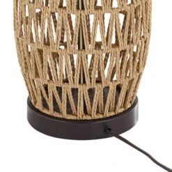 360 Lighting San Carlos Coastal Modern Table Lamps 29" Tall Set Of 2 Natural Rattan Wicker Oatmeal Fabric Drum Shade For Bedroom Living Room Bedside -360 Lighting GUEST 2e13be2c 6561 4c3a a1e2 58f35e6a8be0