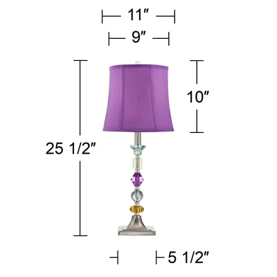 360 Lighting Bijoux Modern Table Lamp 25 1/2" High Multi Colored Stacked Gem Purple Shade For Bedroom Living Room Bedside Nightstand Office Family 9 360 Lighting Bijoux Modern Table Lamp 25 1/2" High Multi Colored Stacked Gem Purple Shade For Bedroom Living Room Bedside Nightstand Office Family - Image 7