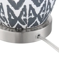 360 Lighting Modern Accent Table Lamps 23 1/2" High Set Of 2 White Gray Ceramic White Fabric Drum Shade Decor For Bedroom Living Room -360 Lighting GUEST 2fc84477 6e7c 4e9e 88c1 954744a118ed