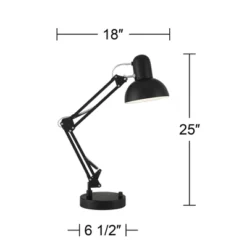 360 Lighting Wyatt 25" High Modern Desk Lamp USB Port Architect Adjustable Height Black Finish Metal Single Home Office Living Room Charging Bedroom 13 360 Lighting Wyatt 25" High Modern Desk Lamp USB Port Architect Adjustable Height Black Finish Metal Single Home Office Living Room Charging Bedroom -360 Lighting GUEST 32950825 798c 410a ac46 3daf326153a2
