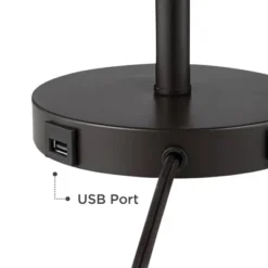 360 Lighting Modern Desk Table Lamp With Hotel Style USB And AC Power Outlet In Base 20" High Bronze Metal Oatmeal Drum Shade For Bedroom Office 13 360 Lighting Modern Desk Table Lamp With Hotel Style USB And AC Power Outlet In Base 20" High Bronze Metal Oatmeal Drum Shade For Bedroom Office -360 Lighting GUEST 3346ec13 b921 4577 9576 c4dec876a480