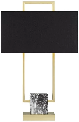 360 Lighting Carl 24 3/4" High Modern Table Lamps Set Of 2 Gold Finish Metal Living Room Bedroom Bedside Nightstand House Kitchen Entryway Black Shade 9 360 Lighting Carl 24 3/4" High Modern Table Lamps Set Of 2 Gold Finish Metal Living Room Bedroom Bedside Nightstand House Kitchen Entryway Black Shade - Image 7