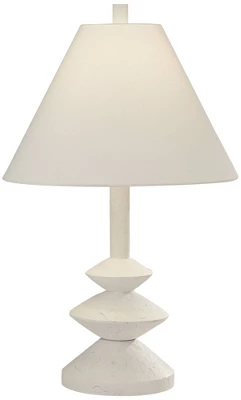 360 Lighting Modern Table Lamps 24 1/2" High Set Of 2 White Sculpture Fabric Cone Shade For Bedroom Living Room House Home Bedside Nightstand Office 9 360 Lighting Modern Table Lamps 24 1/2" High Set Of 2 White Sculpture Fabric Cone Shade For Bedroom Living Room House Home Bedside Nightstand Office - Image 7