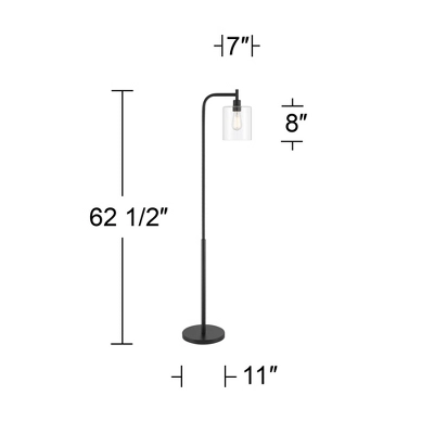 360 Lighting Karis Farmhouse Rustic 62 1/2" Tall Standing Floor Lamps Set Of 2 Lights Downbridge Edison Foot Switch Metal Matte Black Glass Shade 5 360 Lighting Karis Farmhouse Rustic 62 1/2" Tall Standing Floor Lamps Set Of 2 Lights Downbridge Edison Foot Switch Metal Matte Black Glass Shade - Image 3