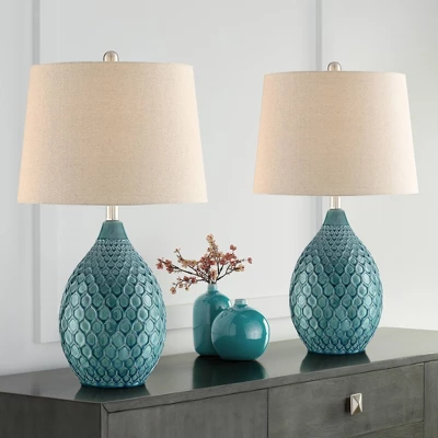 360 Lighting Kate 24 3/4" High Farmhouse Rustic Modern Table Lamps Set Of 2 Sea Foam Ceramic Living Room Bedroom Oatmeal Shade (Colors May Vary) 3 360 Lighting Kate 24 3/4" High Farmhouse Rustic Modern Table Lamps Set Of 2 Sea Foam Ceramic Living Room Bedroom Oatmeal Shade (Colors May Vary)