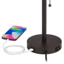 360 Lighting Modern Desk Table Lamp With Hotel Style USB And AC Power Outlet In Base 20" High Bronze Metal Oatmeal Drum Shade For Bedroom Office 17 360 Lighting Modern Desk Table Lamp With Hotel Style USB And AC Power Outlet In Base 20" High Bronze Metal Oatmeal Drum Shade For Bedroom Office -360 Lighting GUEST 3672c895 ce14 46d5 b44c 93715296d97d