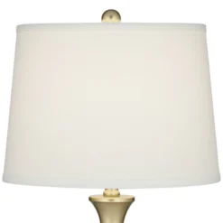 360 Lighting Karl 27 1/2" Tall Modern Table Lamps Set Of 2 Full Range Dimmer USB Port Gold Metal Living Room Charging Bedroom Bedside White Shade -360 Lighting GUEST 36a48425 cdc4 4b56 b045 01d335ea370a