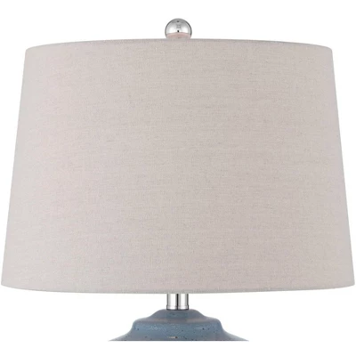 360 Lighting Aegean 28" Tall Coastal Modern Table Lamps Set Of 2 Blue White Finish Ceramic Beige Shade Living Room Bedroom Bedside Nightstand House 4 360 Lighting Aegean 28" Tall Coastal Modern Table Lamps Set Of 2 Blue White Finish Ceramic Beige Shade Living Room Bedroom Bedside Nightstand House - Image 2