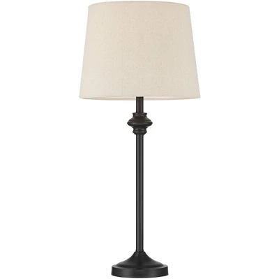 360 Lighting Lynn Modern Industrial Buffet Table Lamps 26" High Set Of 2 Dark Bronze Metal Oatmeal Drum Shade For Bedroom Living Room Bedside Office 9 360 Lighting Lynn Modern Industrial Buffet Table Lamps 26" High Set Of 2 Dark Bronze Metal Oatmeal Drum Shade For Bedroom Living Room Bedside Office - Image 7