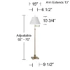 360 Lighting Swing Arm Floor Lamp Adjustable Height 70" Tall Antique Brass Antique White Linen Empire Shade For Living Room Reading Bedroom -360 Lighting GUEST 391cc0f6 6bcf 419d 8937 5bc4dc363a12