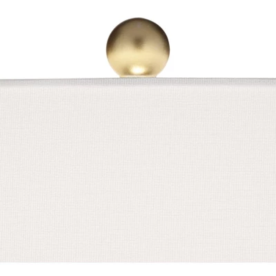 360 Lighting Gilson Modern Table Lamps 24 1/2" High Set Of 2 Gray Glaze Ceramic White Drum Shade For Bedroom Living Room Bedside Nightstand Office 4 360 Lighting Gilson Modern Table Lamps 24 1/2" High Set Of 2 Gray Glaze Ceramic White Drum Shade For Bedroom Living Room Bedside Nightstand Office - Image 2