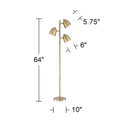 360 Lighting Aaron Mid Century Modern Tree Floor Lamp 64" Tall Aged Brass 3 Light Adjustable Dome Shade For Living Room Reading Bedroom Office House 14 360 Lighting Aaron Mid Century Modern Tree Floor Lamp 64" Tall Aged Brass 3 Light Adjustable Dome Shade For Living Room Reading Bedroom Office House -360 Lighting GUEST 3d5cae45 fb25 42b4 ad8d 2261feffdd12
