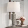 360 Lighting Lockland 31" Tall Column Large Traditional End Table Lamp Antique Brown Finish Single White Shade Living Room Bedroom Bedside Nightstand