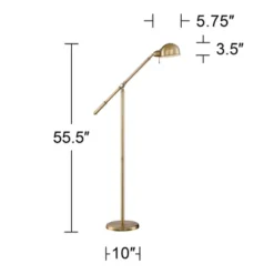 360 Lighting Dawson Traditional Pharmacy Floor Lamp 55" Tall Brass Metal Adjustable Boom Arm Dome Head For Living Room Reading Bedroom Office -360 Lighting GUEST 4166f241 a923 480c 91af d054b2d7f854