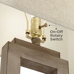 360 Lighting Rustic Farmhouse Table Lamp 30" Tall Sand Metal Open Window Oatmeal Fabric Rectangular Shade For Bedroom Living Room Bedside House Home -360 Lighting GUEST 41cd4dfb a0e2 4653 bfda 2b20374c48fe