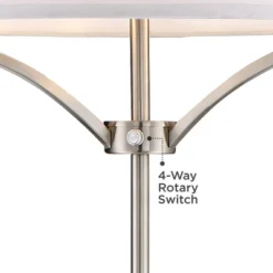 360 Lighting Modern Industrial Floor Standing Lamp With Riser 66.5" Tall Black Nickel Metal White Drum Shade For Living Room Reading Bedroom -360 Lighting GUEST 43b03674 5887 40b7 8b04 03b7899414ed