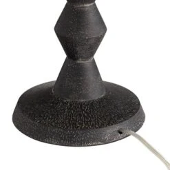 360 Lighting Timberline 32" Tall Faceted Base Large Modern End Table Lamp Black Finish Single White Shade Living Room Bedroom Bedside Nightstand House -360 Lighting GUEST 44222184 5fc8 41df b188 7fc1b7feff12