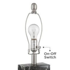 360 Lighting Connie Modern Table Lamps Set Of 2 25" High Black Faux Marble With USB Charging Ports White Rectangular Shade For Living Room House Desk -360 Lighting GUEST 446d40d1 b7c2 4d94 9f6b 113138e2a1bc