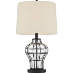 360 Lighting Hudson Rustic Table Lamps 23" High Set Of 2 Dark Bronze Blown Clear Glass Gourd Burlap Fabric Drum Shade For Bedroom Living Room Bedside 16 360 Lighting Hudson Rustic Table Lamps 23" High Set Of 2 Dark Bronze Blown Clear Glass Gourd Burlap Fabric Drum Shade For Bedroom Living Room Bedside -360 Lighting GUEST 45250122 3220 4aca ad23 bfc42eaa00e5