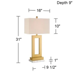 360 Lighting Marshall Modern Table Lamp With White Marble Riser 30" Tall Champagne Gold Oatmeal Shade For Bedroom Living Room Bedside Nightstand House 13 360 Lighting Marshall Modern Table Lamp With White Marble Riser 30" Tall Champagne Gold Oatmeal Shade For Bedroom Living Room Bedside Nightstand House -360 Lighting GUEST 453cd147 1898 4aff a374 2f0227676f1b