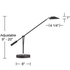 360 Lighting Modern Desk Table Lamp With USB Charging Port LED 20" High Satin Black Metal Adjustable Arm For Bedroom Office -360 Lighting GUEST 4591400f cb96 4ed3 93d5 611a6eeb4442