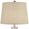 360 Lighting Simon Modern Table Lamps 25 1/2" High Set Of 2 Brushed Nickel With USB Charging Port Burlap Fabric Drum Shade For Bedroom Bedside Desk -360 Lighting GUEST 461b2241 46cc 4f77 9bea 98085e06a572