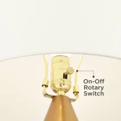 360 Lighting Starfire 30 1/2" Tall Large Modern End Table Lamp Gold Brass Finish Metal Single White Shade Living Room Bedroom Bedside Nightstand House -360 Lighting GUEST 463080f1 838d 4af9 b2b4 994f074baa21