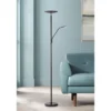 360 Lighting Modern Floor Lamp With Reading Light LED 71.5" Tall Decker Black Metal Acrylic Diffuser For Living Room Reading Office