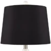 360 Lighting Jane Modern Table Lamps 25" High Set Of 2 White Ceramic Black Faux Silk Drum Shade For Bedroom Living Room Home Bedside Nightstand Office