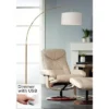 360 Lighting Modern Arc Floor Lamp With USB Charging Port 72" Tall Brass White Linen Drum Shade For Living Room Reading House Home -360 Lighting GUEST 46eb8037 5faa 417e b158 b60763b547be