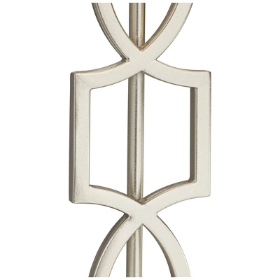 360 Lighting Evan Modern Table Lamps 28 1/2" Tall Set Of 2 Brushed Nickel With USB Charging Port White Rectangular Shade For Bedroom Living Room House 6 360 Lighting Evan Modern Table Lamps 28 1/2" Tall Set Of 2 Brushed Nickel With USB Charging Port White Rectangular Shade For Bedroom Living Room House - Image 4