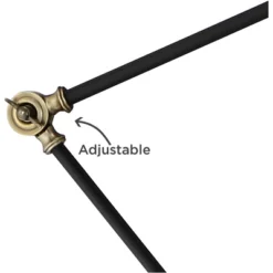 360 Lighting Wray Mid Century Modern Pharmacy Floor Lamp 61" Tall Flat Black Warm Brass Adjustable Swivel Head For Living Room Reading Bedroom Home -360 Lighting GUEST 4964a8a3 a42b 4f76 89e4 16891d419104