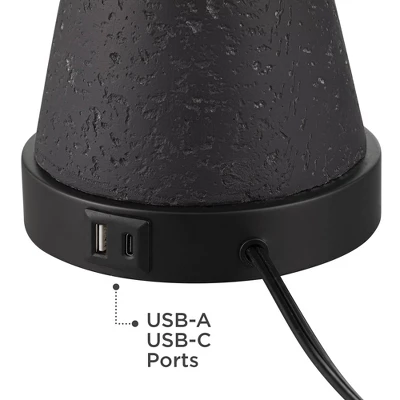 360 Lighting Fiona 24 1/2" High Mid Century Modern Table Lamps Set Of 2 USB Port Black Metal White Shade Living Room Charging Bedroom Bedside House 6 360 Lighting Fiona 24 1/2" High Mid Century Modern Table Lamps Set Of 2 USB Port Black Metal White Shade Living Room Charging Bedroom Bedside House - Image 4