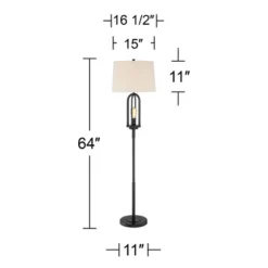 360 Lighting Marcel Rustic Farmhouse Floor Lamp 64" Tall Black Metal With LED Nightlight Natural Linen Drum Shade For Living Room Bedroom Office House 15 360 Lighting Marcel Rustic Farmhouse Floor Lamp 64" Tall Black Metal With LED Nightlight Natural Linen Drum Shade For Living Room Bedroom Office House -360 Lighting GUEST 4be6ce2d 3689 4d1d 9438 76d26cd64390