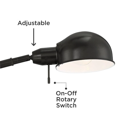 360 Lighting Traditional Pharmacy Floor Lamp With USB Charging Port 55" Tall Dark Bronze Dome Shade Adjustable Arm Living Room Reading 4 360 Lighting Traditional Pharmacy Floor Lamp With USB Charging Port 55" Tall Dark Bronze Dome Shade Adjustable Arm Living Room Reading - Image 2