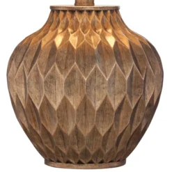 360 Lighting Modern Accent Table Lamps 22" High Set Of 2 Warm Bronze Geometric Urn Tapered Drum Shade For Living Room Family Bedroom Office -360 Lighting GUEST 4cfc9ddb 70ed 49c9 b1d2 930b2669ae47
