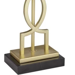 360 Lighting Modern Table Lamps 28 1/4" Tall Set Of 2 Gold Metal White Rectangular Shade For Living Room Bedroom House Bedside -360 Lighting GUEST 4d85570a e753 4d35 a5b8 b25d8c7ca599