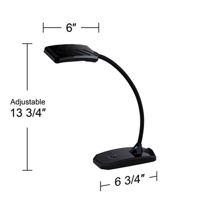 360 Lighting Ricky 13 3/4" High Small Modern Desk Lamps Set Of 2 USB Ports LED Gooseneck Black Home Office Living Room Charging Bedroom Bedside 5 360 Lighting Ricky 13 3/4" High Small Modern Desk Lamps Set Of 2 USB Ports LED Gooseneck Black Home Office Living Room Charging Bedroom Bedside - Image 3