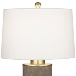 360 Lighting Gilson Modern Table Lamps 24 1/2" High Set Of 2 Gray Glaze Ceramic White Drum Shade For Bedroom Living Room Bedside Nightstand Office 11 360 Lighting Gilson Modern Table Lamps 24 1/2" High Set Of 2 Gray Glaze Ceramic White Drum Shade For Bedroom Living Room Bedside Nightstand Office -360 Lighting GUEST 4f7ea22c 9d80 48fc 990e 419eaa9cc2aa