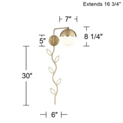 360 Lighting Kelowna Modern Swing Arm Wall Lamps Set Of 2 With Cord Cover Brass Plug-in Light Fixture Glass Globe Shade For Bedroom Bedside Reading -360 Lighting GUEST 501c3240 809e 452e 8b1e 713e818950e3