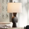 360 Lighting Louise 26 1/2" Tall Gourd Modern Table Lamp Matte Brown Single White Shade Living Room Bedroom Bedside Nightstand House Office Home -360 Lighting GUEST 5198f0fb a73f 453d a43d 446d53c682b0