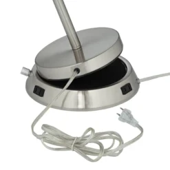 360 Lighting Reiner Modern Accent Table Lamp 23" High Blue Green Glass Nickel With USB And AC Power Outlet In Base Off White Drum Shade For Home Desk 9 360 Lighting Reiner Modern Accent Table Lamp 23" High Blue Green Glass Nickel With USB And AC Power Outlet In Base Off White Drum Shade For Home Desk -360 Lighting GUEST 523434d5 7226 40c4 a87c e684a313717b 1