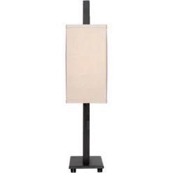 360 Lighting Modern Accent Table Lamp 20.5" High Espresso Bronze Floating Rectangular Oatmeal Box Shade For Living Room Family Bedroom -360 Lighting GUEST 52f4c9ea 87c0 47eb a800 90ccf6c257fc 1