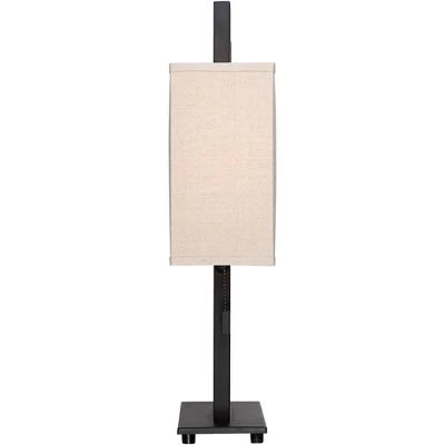 360 Lighting Modern Accent Table Lamps 20.5" High Set Of 2 Espresso Bronze Metal Open Rectangular Oatmeal Box Shade For Living Room Family 6 360 Lighting Modern Accent Table Lamps 20.5" High Set Of 2 Espresso Bronze Metal Open Rectangular Oatmeal Box Shade For Living Room Family - Image 4